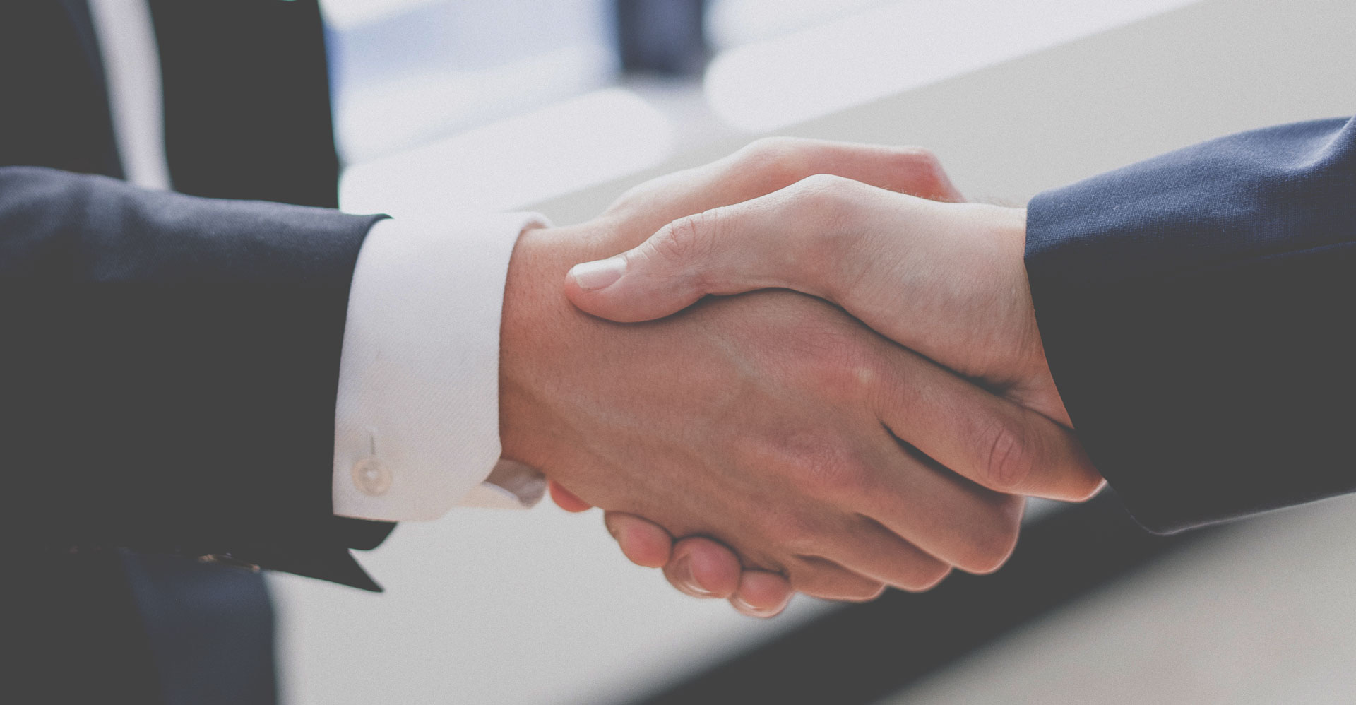 Love in the field of law. Two business men shaking hands with sunlight shining on them
